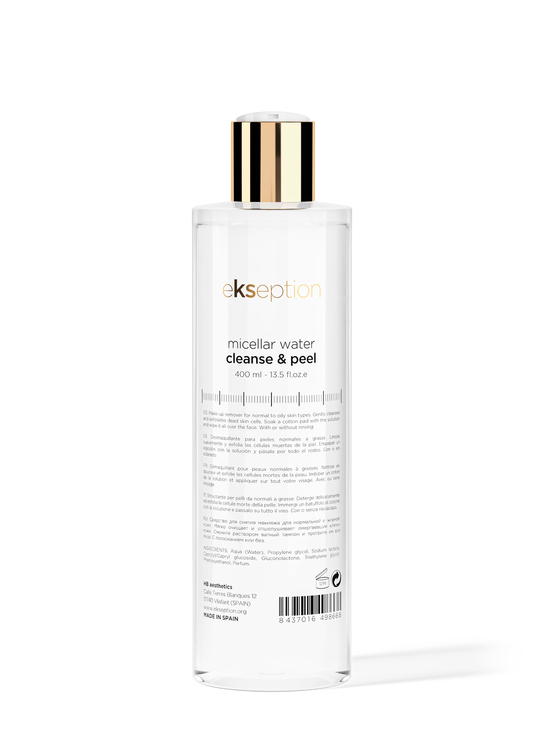 Ekseption Micellar water cleanse & peel/Micelinis vanduo pH 4.5